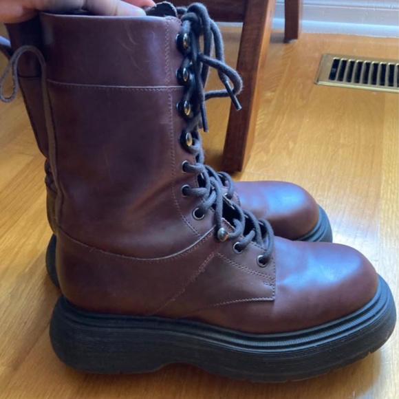 L’Intervalle leather lace-up combat boots, 38 - Picture 1 of 4